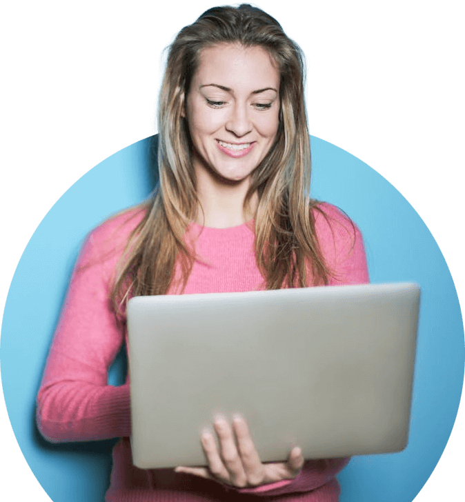 Woman using laptop